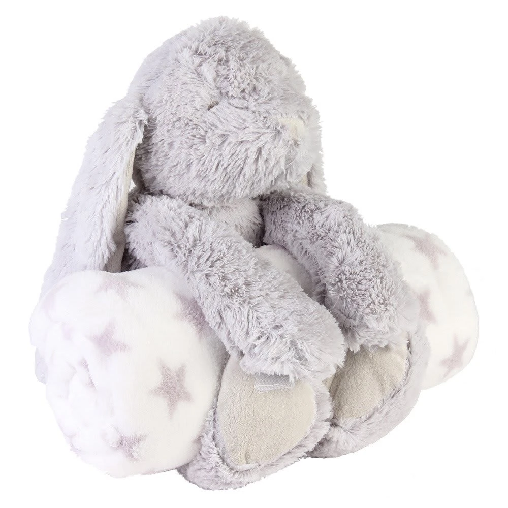 Kuscheldecke Mit Plüschfigur Hase In Grau 3 Kuscheldecke Mit Plüschfigur Hase In Grau
