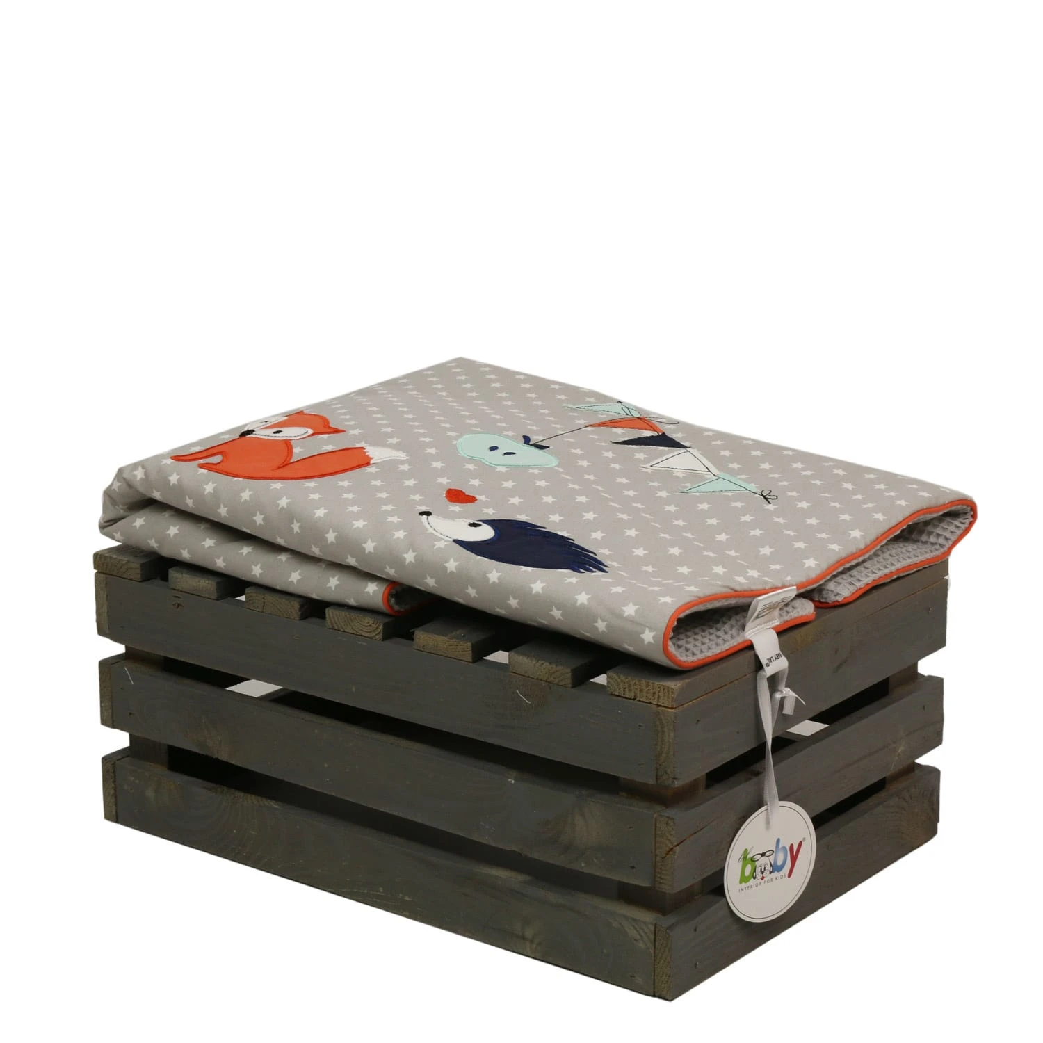 Decke "FUCHS & Co." In Grau - (L) 70 X (B) 70cm 4 Decke "FUCHS & Co." In Grau - (L) 70 X (B) 70cm – Bild 2