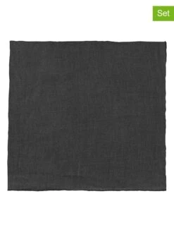 Blomus 4er-Set: Servietten "Lineo" In Anthrazit - (L)42 X (B)42 Cm