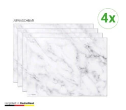 Tischsets I Platzsets Abwaschbar - Prachtvoller Weißer Marmor - Aus Erstklassigem Vinyl (Kunststoff Ð BPA-frei) - 4 Stück - 44 X 32 Cm - Rutschfeste Tischdekoration -Heimtextilien Geschäft cover your desk de tischsets i platzsets abwaschbar prachtvoller weisser marmor aus erstklassigem vinyl kunststoff d bpa frei 4 stuck 44 x 32 cm rutschfeste tischdekoration 3