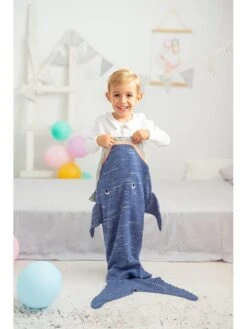 Beindecke "Haifisch" In Blau -Heimtextilien Geschäft crochetts beindecke haifisch in blau 2