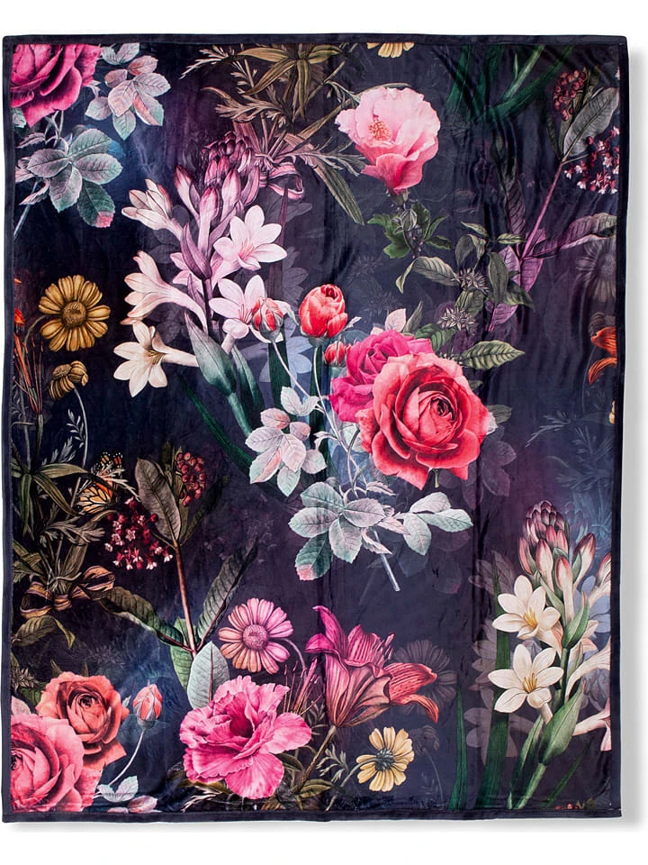 Plaid "Simone" In Dunkelblau/ Bunt