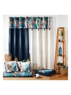 Gardine "Terre Indigo" In Dunkelblau -Heimtextilien Geschäft douceur dinterieur gardine terre indigo in dunkelblau 2