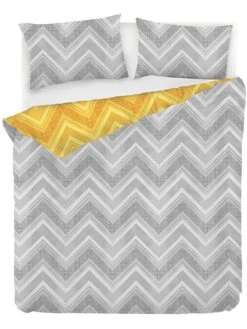 Renforcé-Bettwäsche-Set "Gray" In Grau/ Gelb -Heimtextilien Geschäft elizabed renforce bettwasche set gray in grau gelb 1