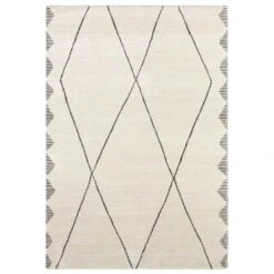 Kurzflor Teppich Beaune Creme Grau