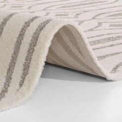 Kurzflor Teppich Lantian Creme Grau -Heimtextilien Geschäft elle decoration kurzflor teppich lantian creme grau 2