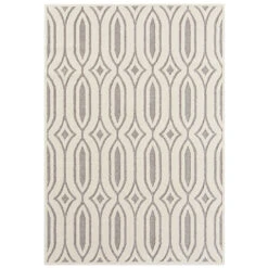 Kurzflor Teppich Lantian Creme Grau