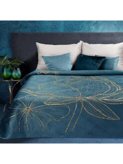 Überwurf "Lotos" In Gold/ Türkis