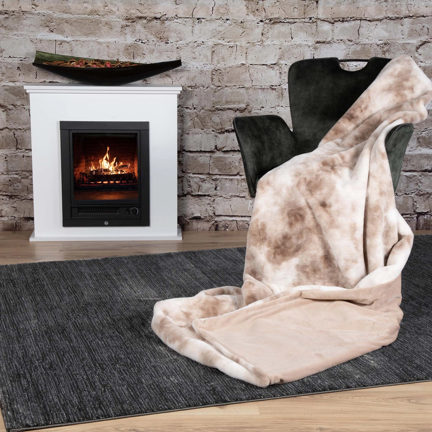 Batik Wohndecke RUMBA In Farbe Taupe (graubraun) 5 Batik Wohndecke RUMBA In Farbe Taupe (graubraun) – Bild 3