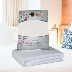 Spannbetttuch JERSEY CLASSIC In Bleu -Heimtextilien Geschäft gmd living spannbetttuch jersey classic in bleu 3