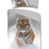 Flanell-Bettwäsche-Set "Snow Tiger" In Grau -Heimtextilien Geschäft good morning flanell bettwasche set snow tiger in grau