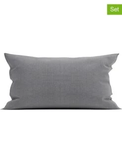 2er-Set: Flanell-Kissenbezüge "Franela" In Grau