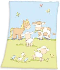 Herding Babydecke Fynn, Farmtiere, 75 X 100 Cm