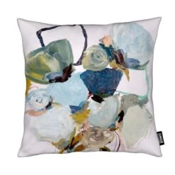 Kissen "Bloom 0831" In Blau & Grau