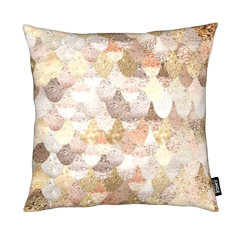 Kissen "Mermaid Gold" In Cremeweiß & Gelb