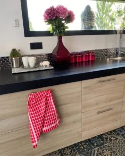 4er-Set Geschirrtuch "Karo-Design" In Rot - (L)70 X (B) 50 Cm -Heimtextilien Geschäft le comptoir de la plage 4er set geschirrtuch karo design in rot l 70 x b 50 cm 3