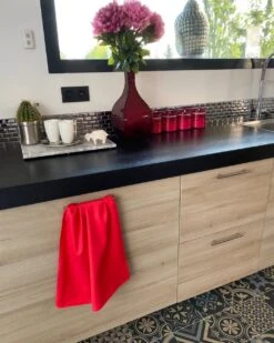 4er-Set Geschirrtuch "Karo-Design" In Rot - (L)70 X (B) 50 Cm -Heimtextilien Geschäft le comptoir de la plage 4er set geschirrtuch karo design in rot l 70 x b 50 cm 4