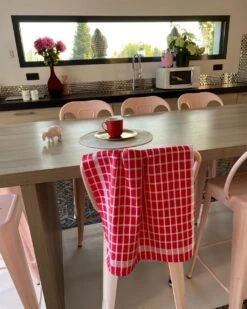 4er-Set Geschirrtuch "Karo-Design" In Rot - (L)70 X (B) 50 Cm -Heimtextilien Geschäft le comptoir de la plage 4er set geschirrtuch karo design in rot l 70 x b 50 cm 5