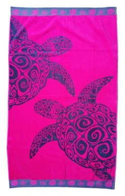Strandtuch "Fuchsia Turtle" In Pink - (L)175 X (B)100 Cm
