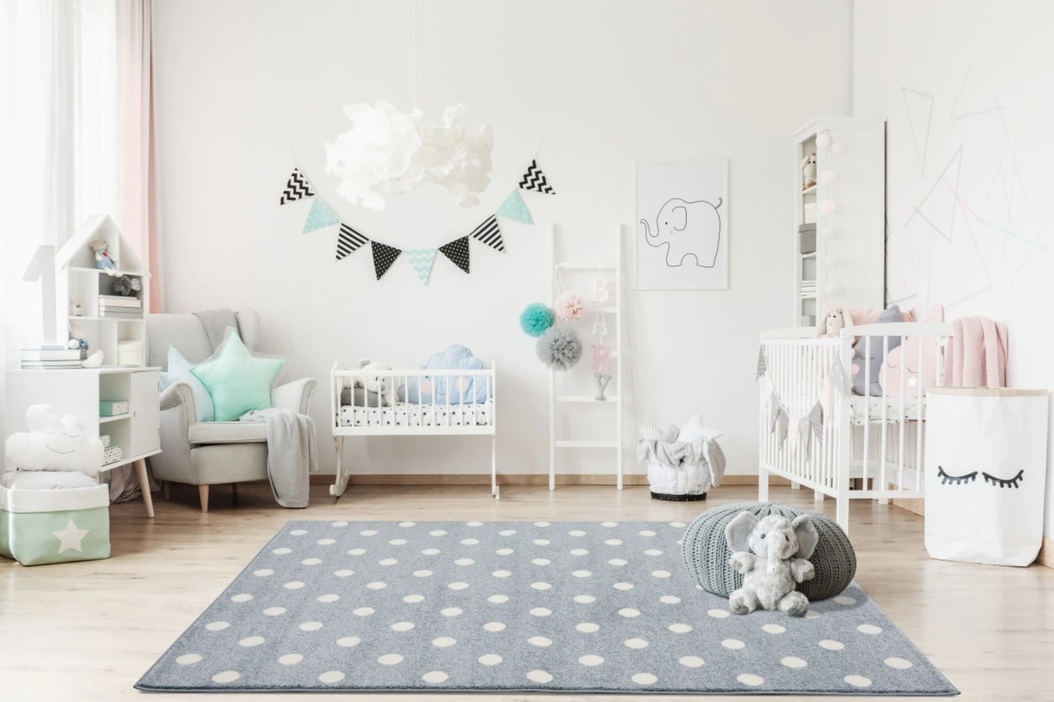 Teppich CIRCLE In Blaugrau/weiss 7 Teppich CIRCLE In Blaugrau/weiss – Bild 5