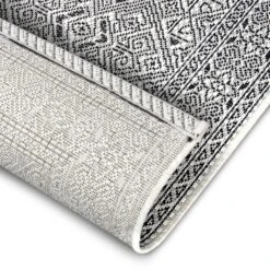 In- & Outdoor Teppich Cuadrado Schwarz Creme -Heimtextilien Geschäft northrugs in and outdoor teppich cuadrado schwarz creme 6