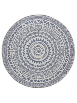 Indoor-/ Outdoor-Teppich "Twin Supreme - Coron" In Blau/ Creme