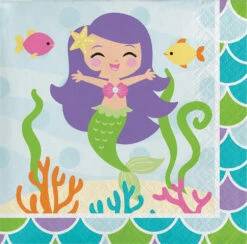Servietten Meerjungfrau, 25 Cm, 16 Stück
