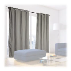 2x Verdunklungsvorhang In Grau - (L)245 X (B)135 Cm