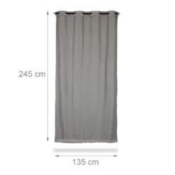 2x Verdunklungsvorhang In Grau - (L)245 X (B)135 Cm -Heimtextilien Geschäft relaxdays 2x verdunklungsvorhang in grau l 245 x b 135 cm 3