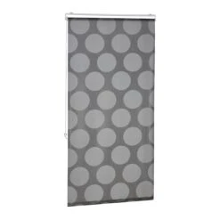 Duschrollo Punkte In Grau - (B)80 X (H)240 Cm