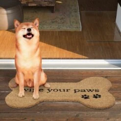 Fußmatte "Wipe Your Paws" In Natur/ Schwarz - (B)70 X (T)40 Cm -Heimtextilien Geschäft relaxdays fussmatte wipe your paws in natur schwarz b 70 x t 40 cm 2