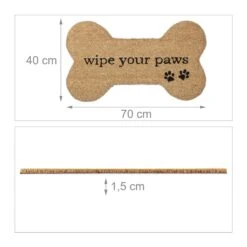 Fußmatte "Wipe Your Paws" In Natur/ Schwarz - (B)70 X (T)40 Cm -Heimtextilien Geschäft relaxdays fussmatte wipe your paws in natur schwarz b 70 x t 40 cm 3