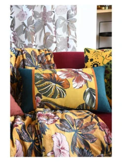 Kissen "Curiosity" In Gelb/ Dunkelblau - (L)50 X (B)30 Cm