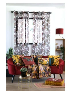 Ösengardine "Curiosity" In Weiß/ Grün - (L)260 X (B)140 Cm