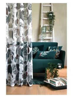 Ösenvorhang "Bolivie" In Weiß/ Grau - (L)260 X (B)140 Cm