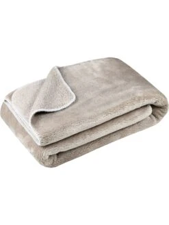 Plaid "Calin" In Beige - (L)160 X (B)130 Cm -Heimtextilien Geschäft stof france plaid calin in beige l 160 x b 130 cm 1