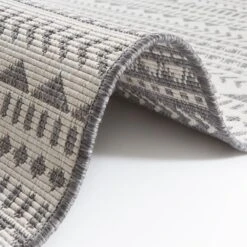 In- & Outdoor Wendeteppich Indio Grau/creme -Heimtextilien Geschäft teppich boss in and outdoor wendeteppich indio grau creme 2