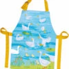 Kinderschürze "Gänsegackern" In Hellblau - (L)45 X (B)34 Cm