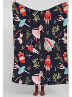 Decke "Christmas Fairy Tale" In Dunkelblau/ Bunt - (L)170 X (B)130 Cm